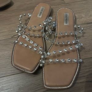 Steve Madden Skylar sandals size 11 with clear straps and rhinestones